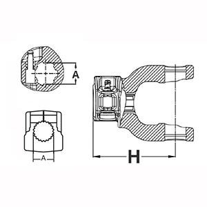 splined yoke 23.8X61.3-6S
